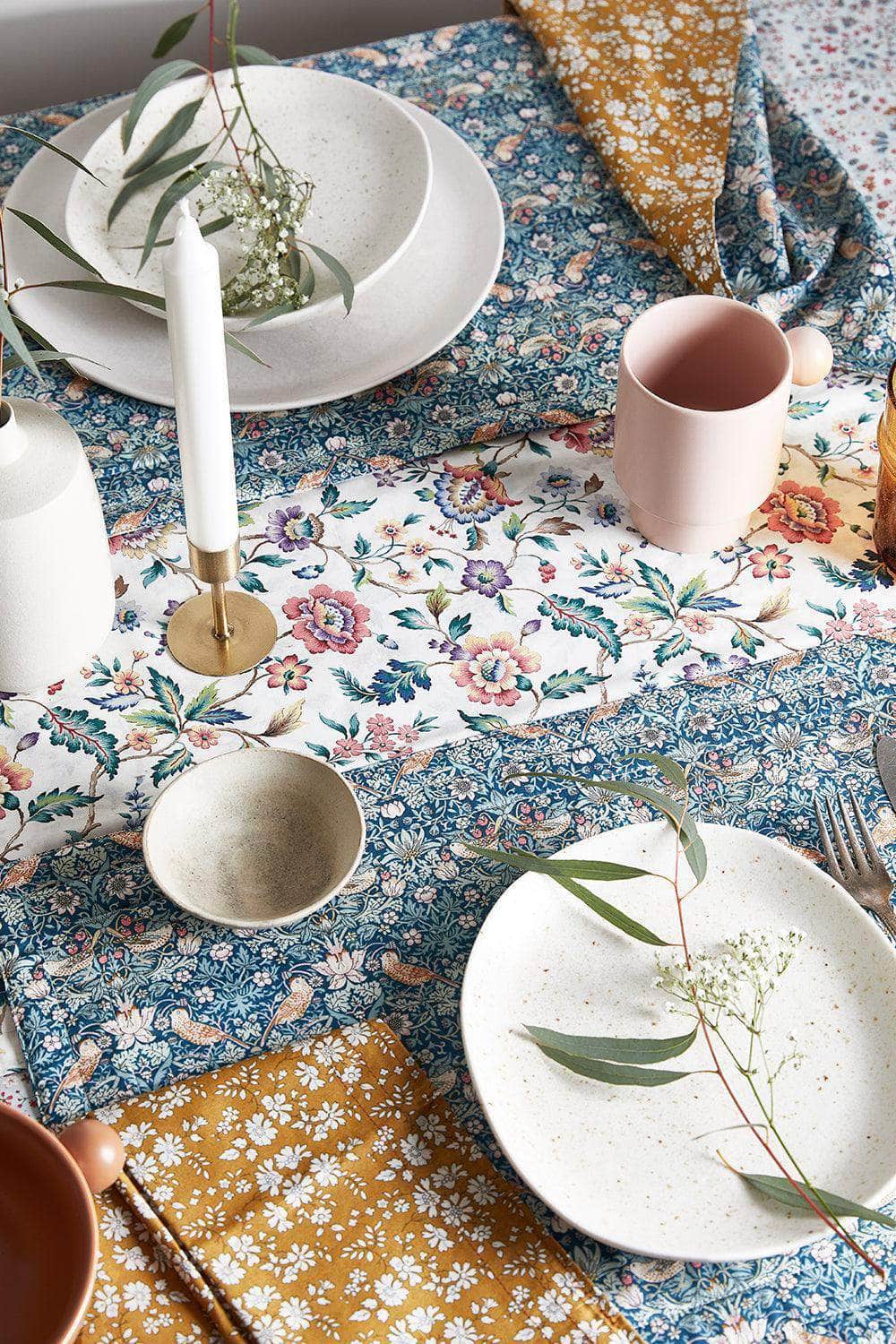 Reversible Stitch Placemat Made With Liberty Fabric Strawberry Thief & Eva Belle