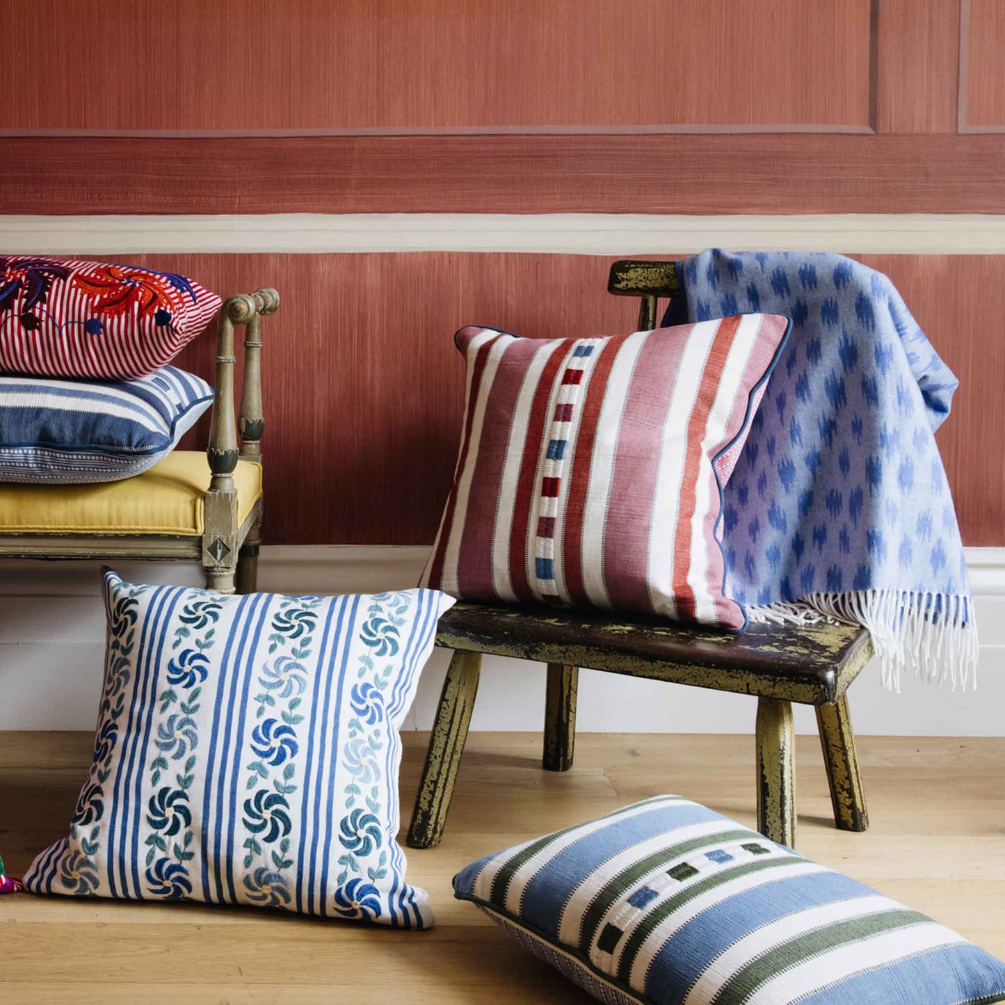 Raya Blue Green Oblong Cushion