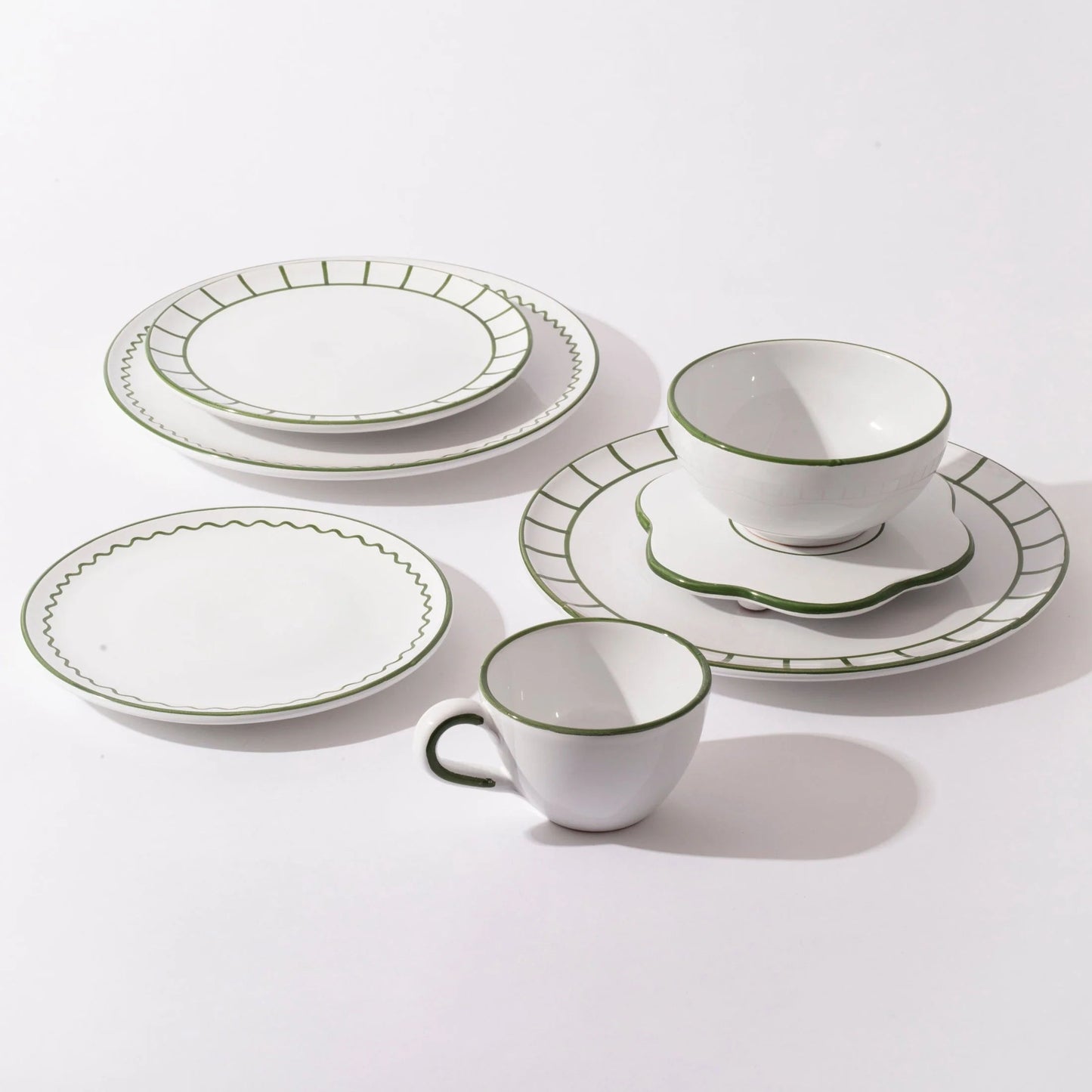 Lunch Plate - Olive Green Zigzag