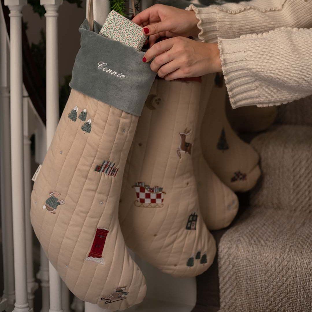 Christmas Stocking - Festive Forest Bunny