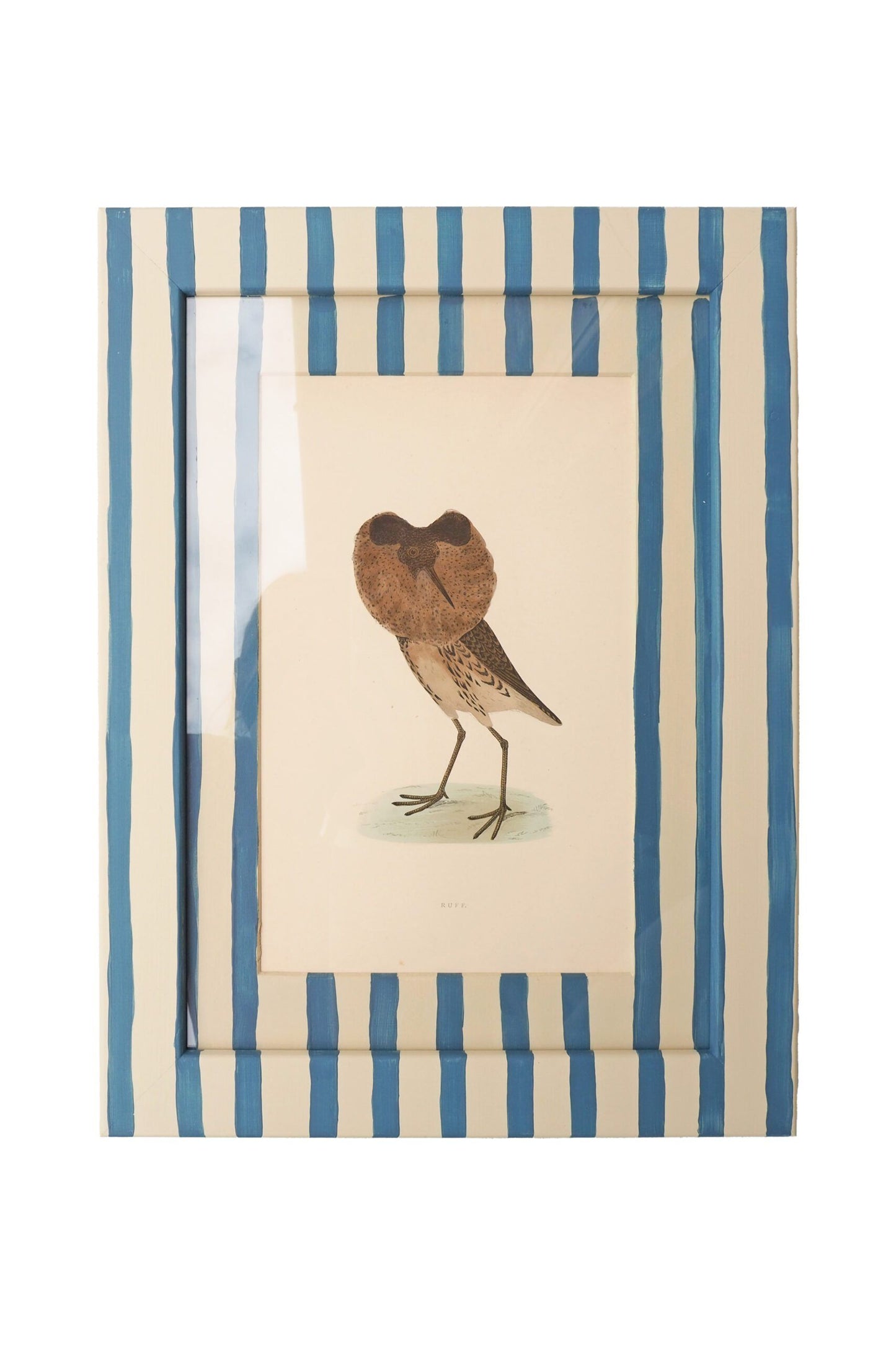 Antique Bird in Hand Painted Frame