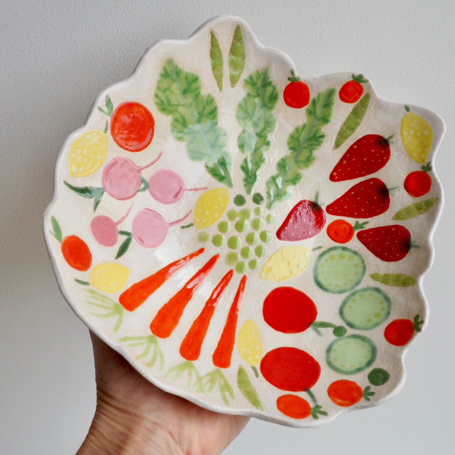 Handmade Fruit and Vegetables Ceramic Serving Bowl