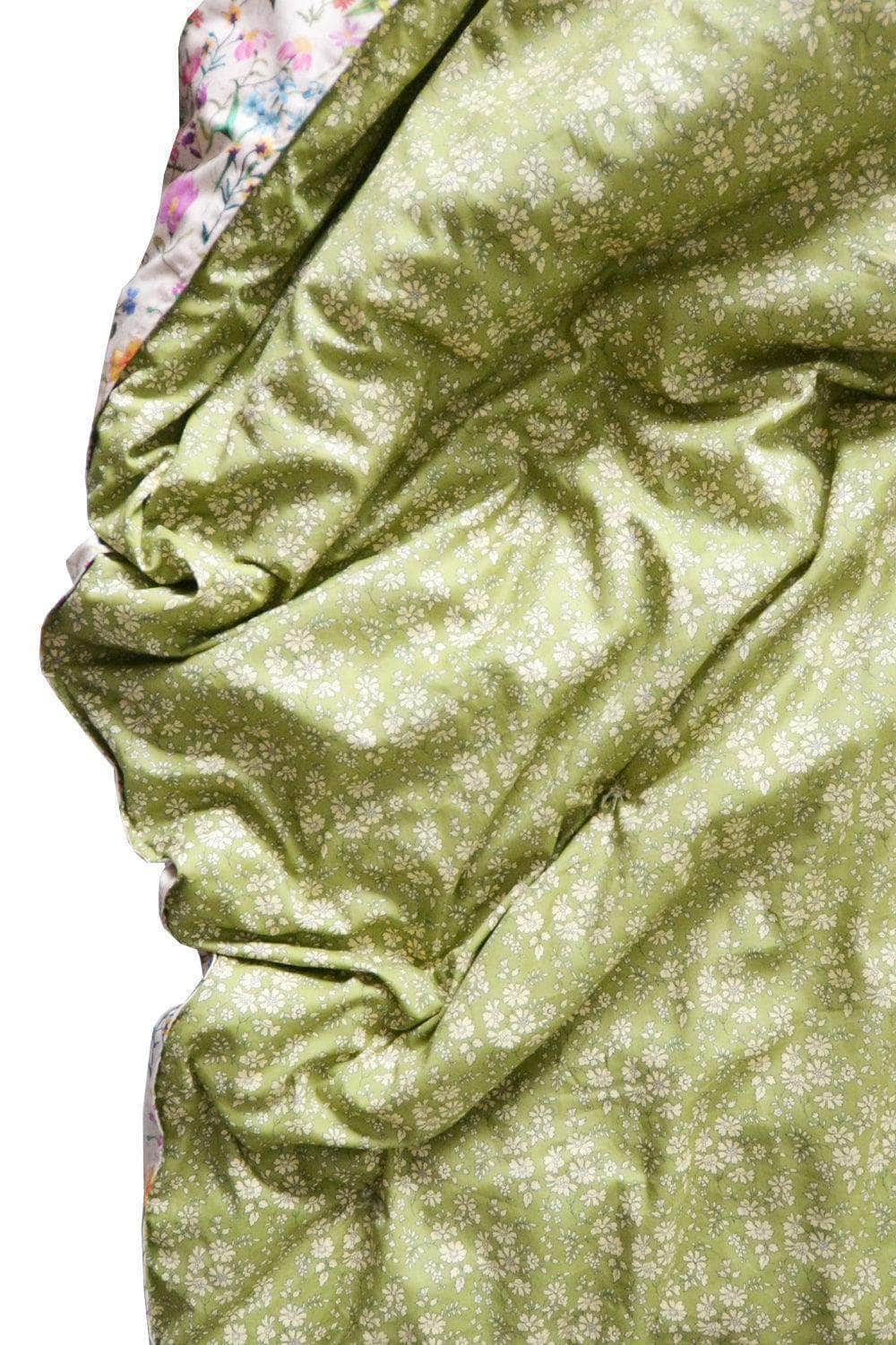 Reversible Heirloom Quilt Made With Liberty Fabric Linen Garden & Capel Pistachio