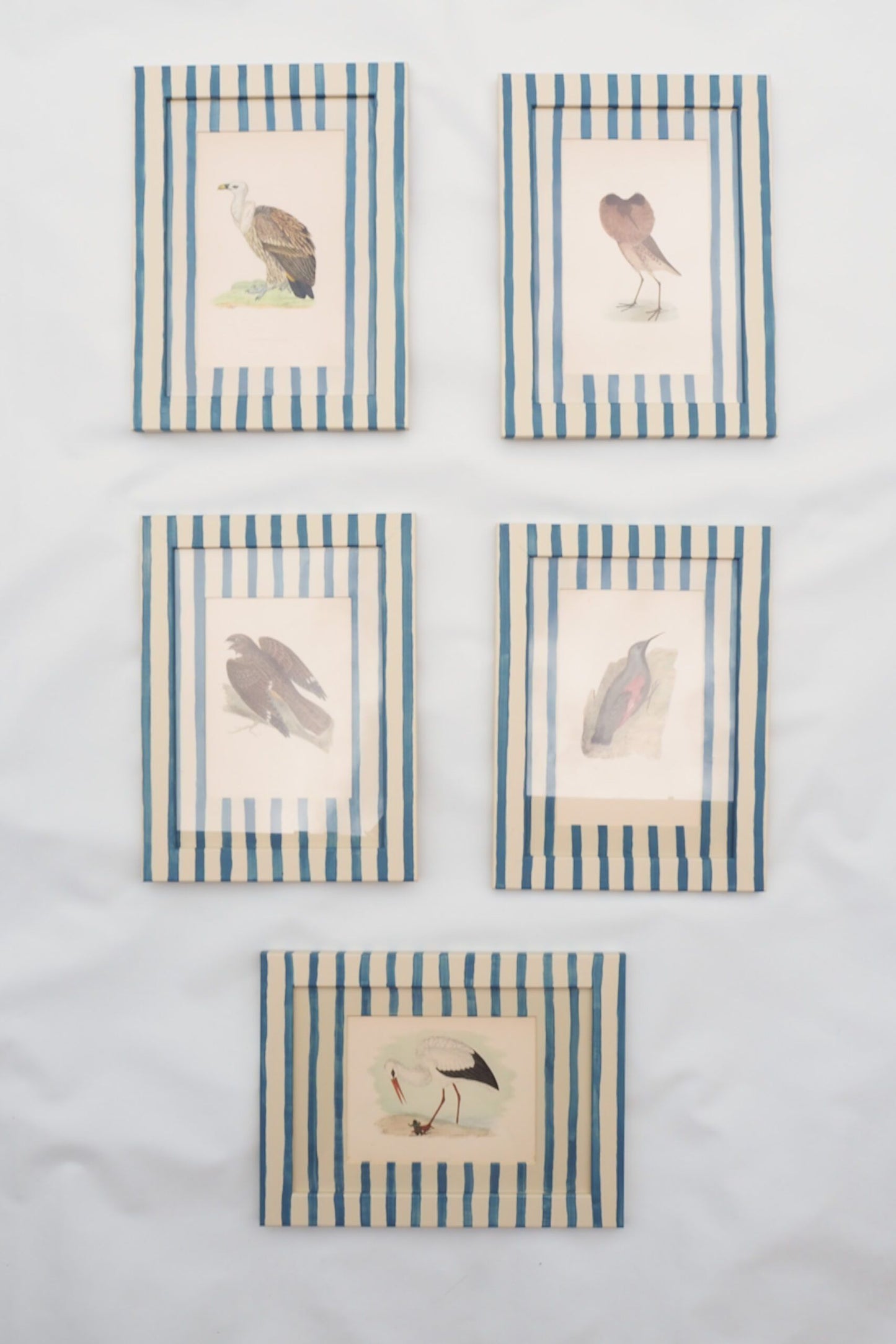 Antique Bird in Hand Painted Frame