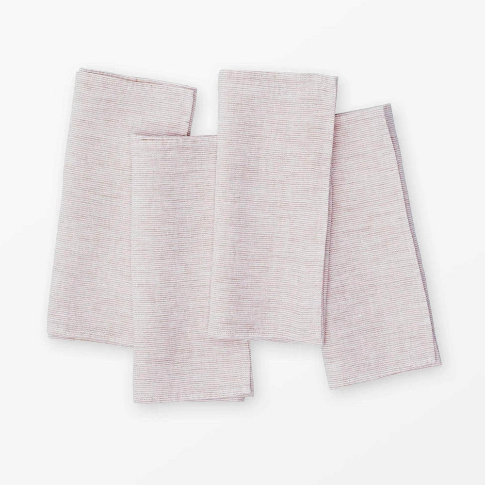 Linen Napkin Micro Stripe Pink - Set of 4