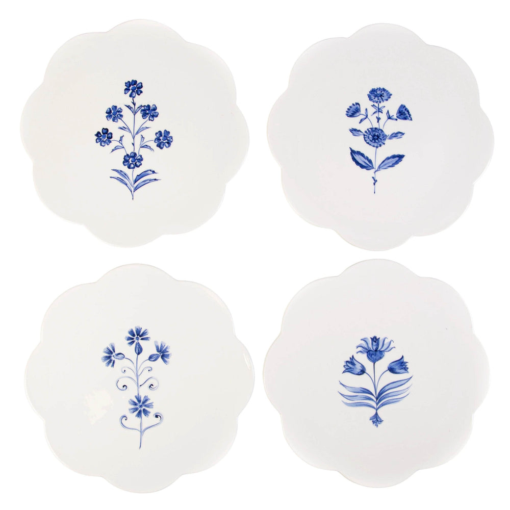 Set of 4 Scalloped Dinner Plates