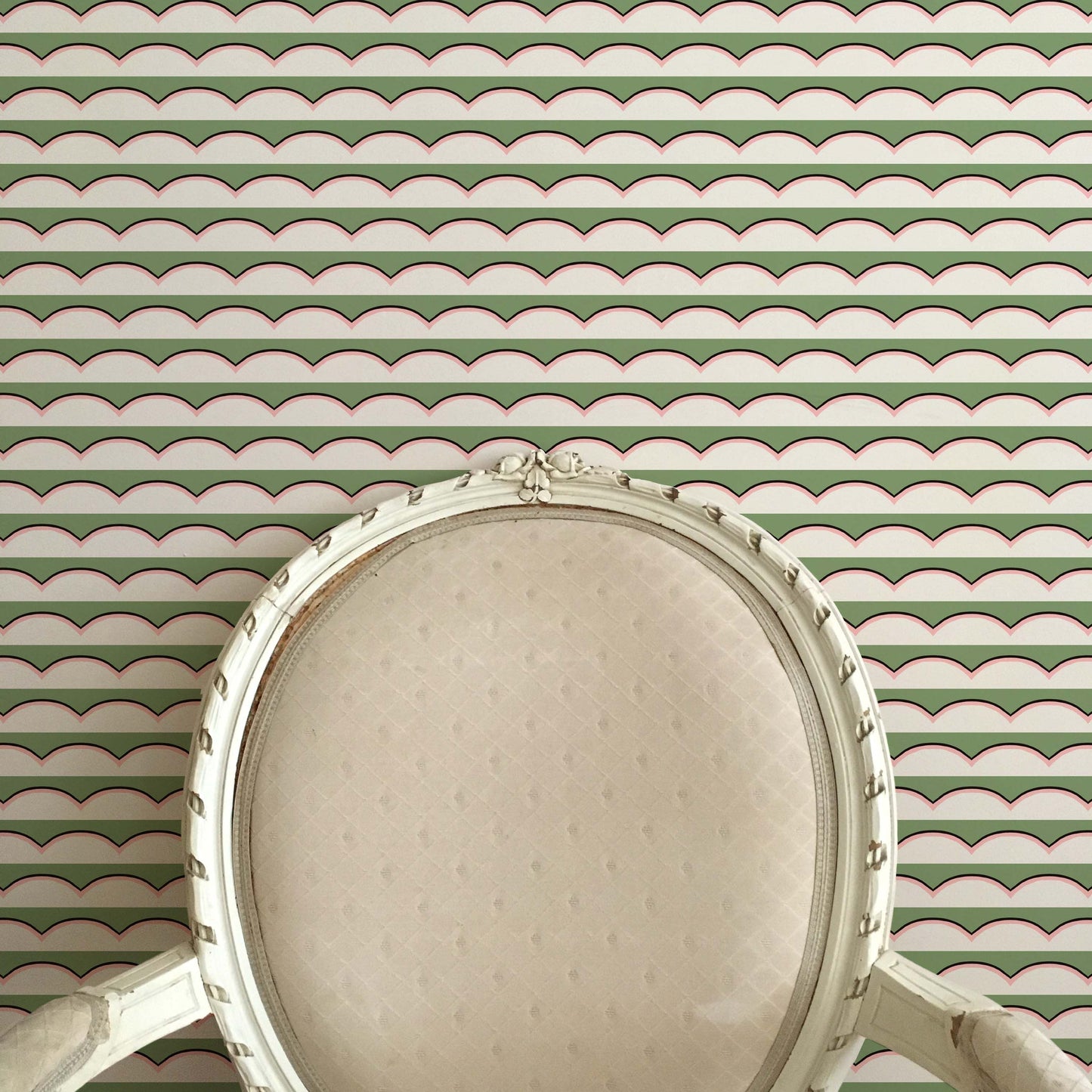 Scallops Wallpaper - Green