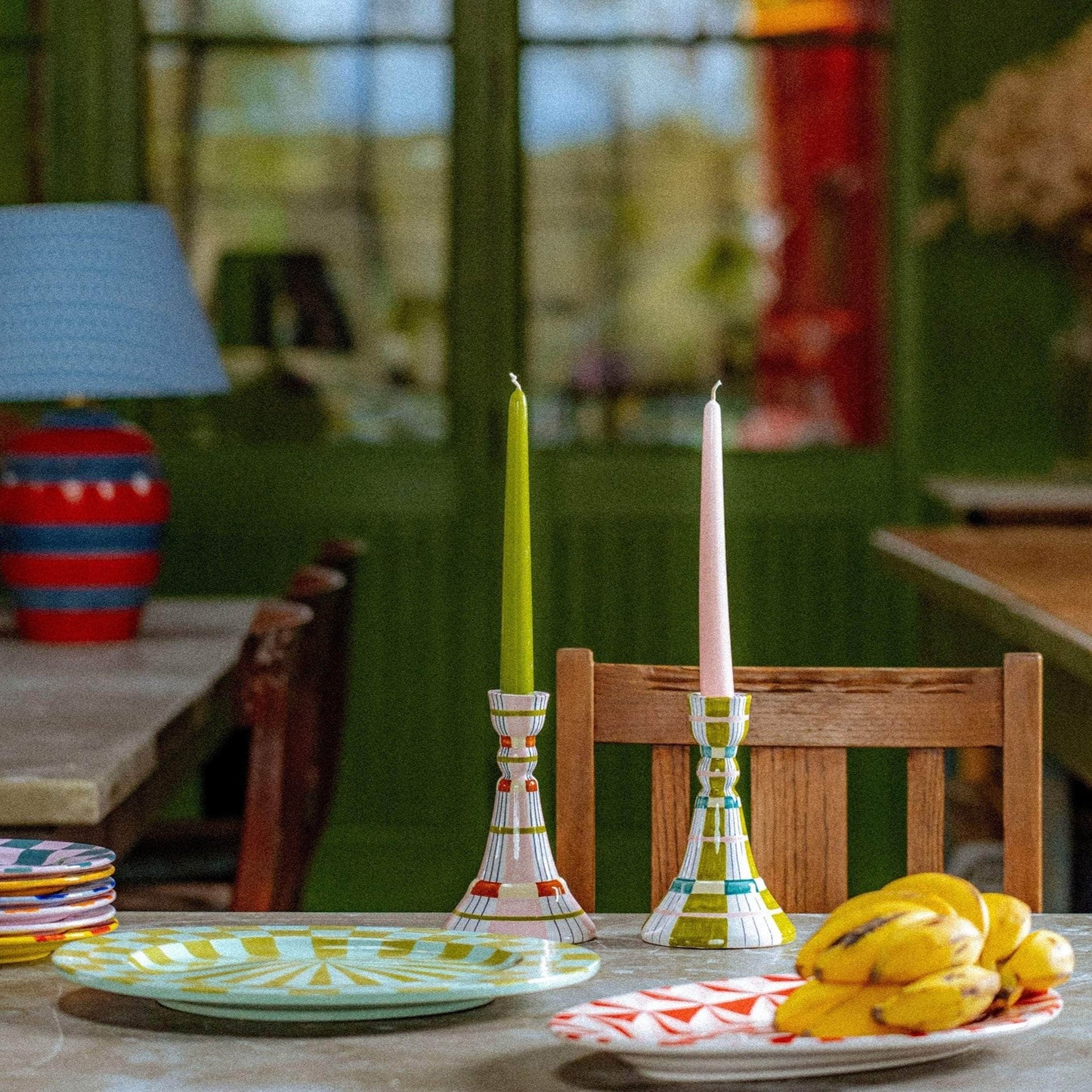 Kente Candlestick, Pink