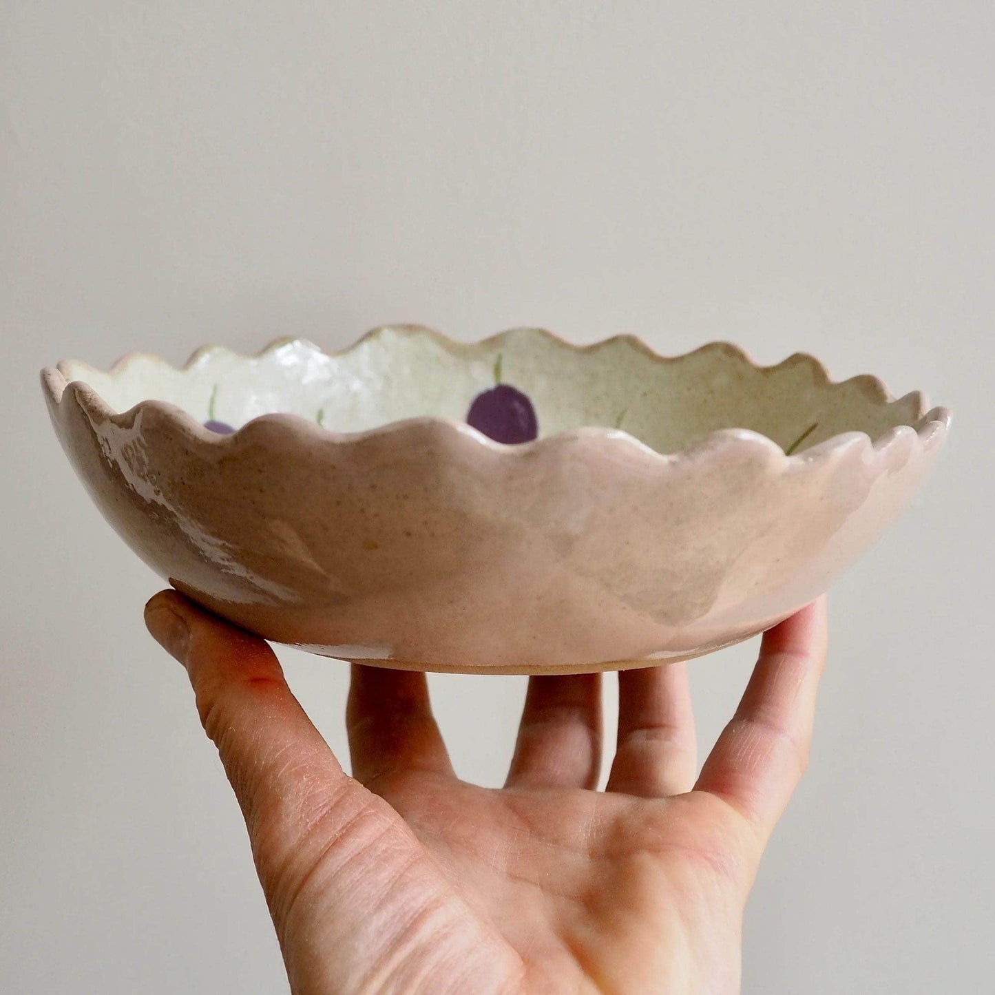 Handmade Summer Berries Ceramic Fruit Bowl