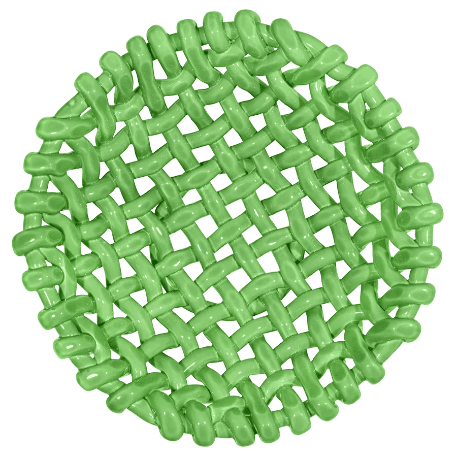 Large Apple Green Basketweave Bowl