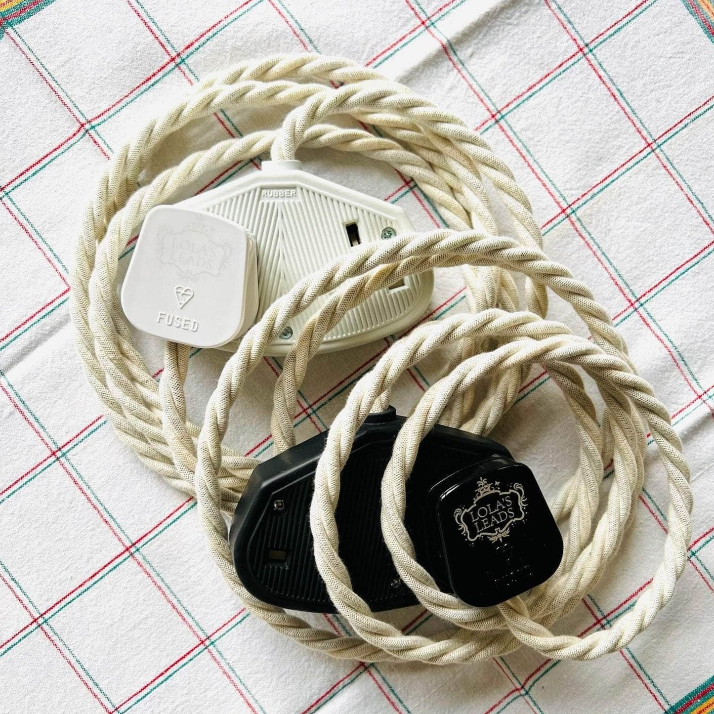 Fabric Extension Cable in Porridge