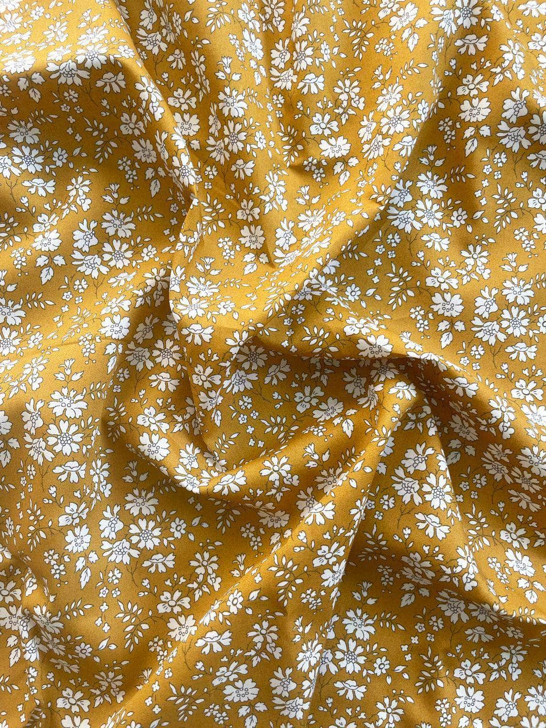 Flat Top Sheet Made With Liberty Fabric Capel Mustard