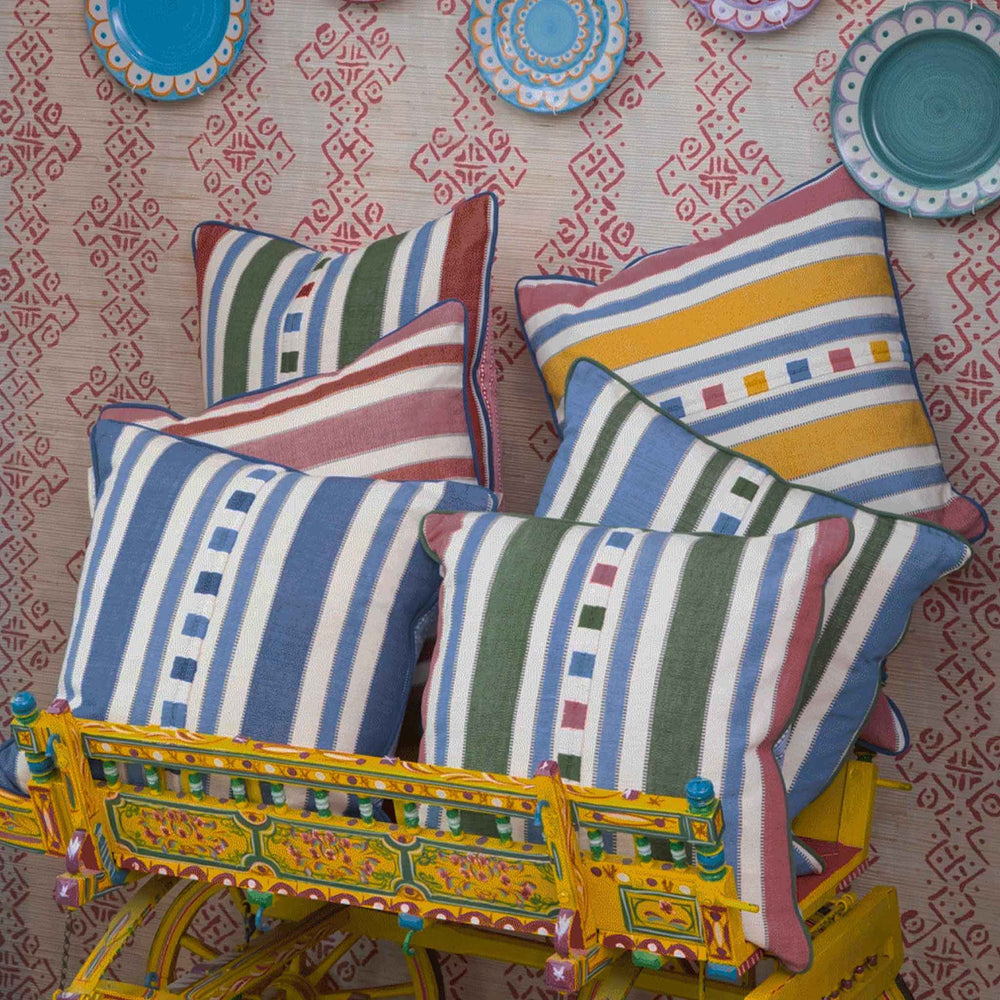 Raya Blue Green Square Cushion