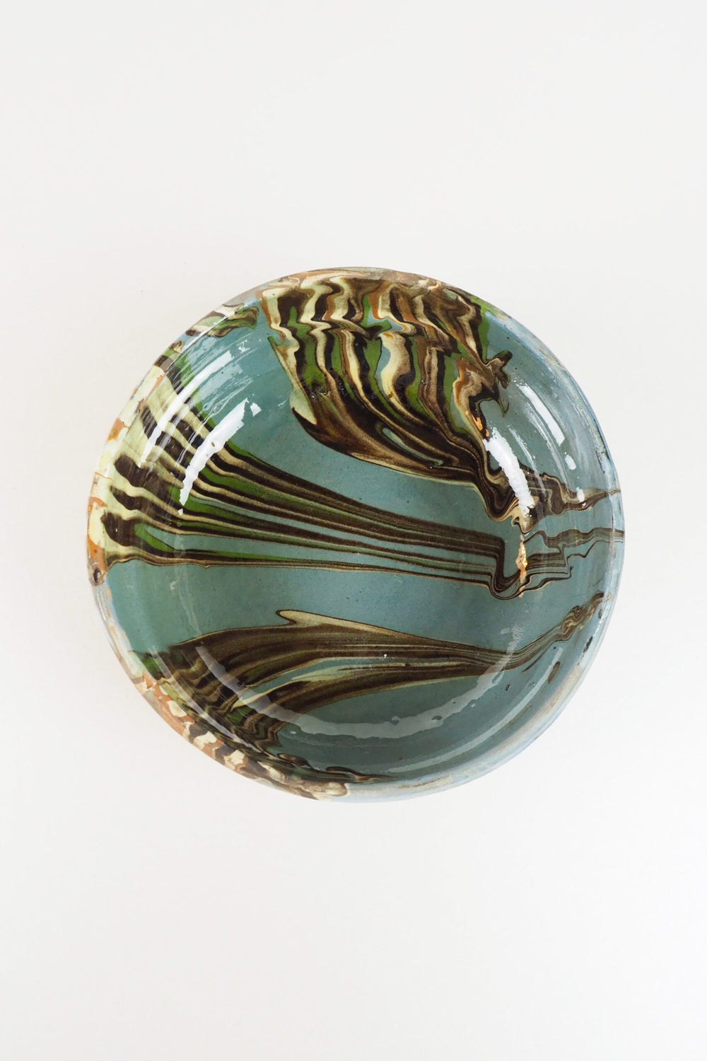 Blue Marbled Large Bowl