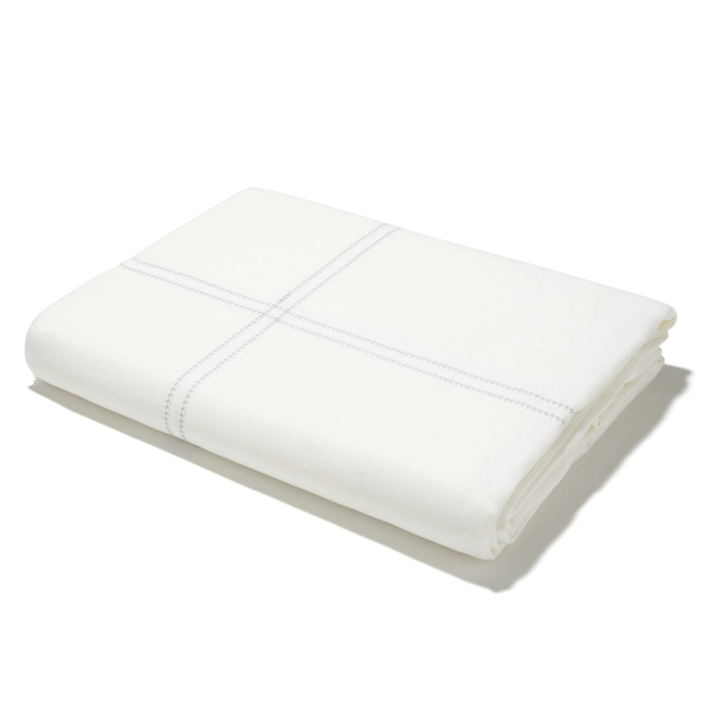 Duvet Cover Hemstitch Chambray Blue