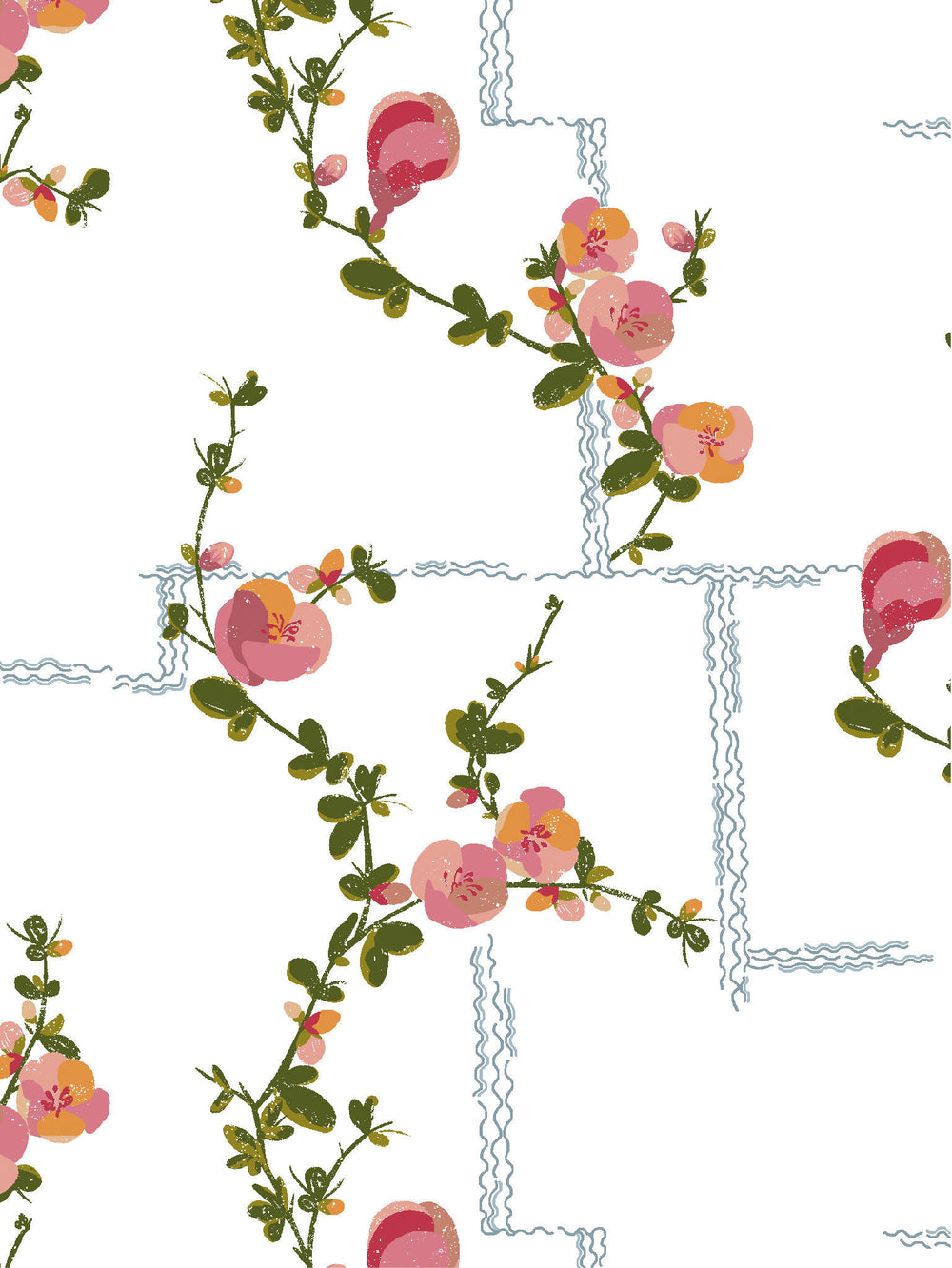 Coco - Wallpaper - Pink on White