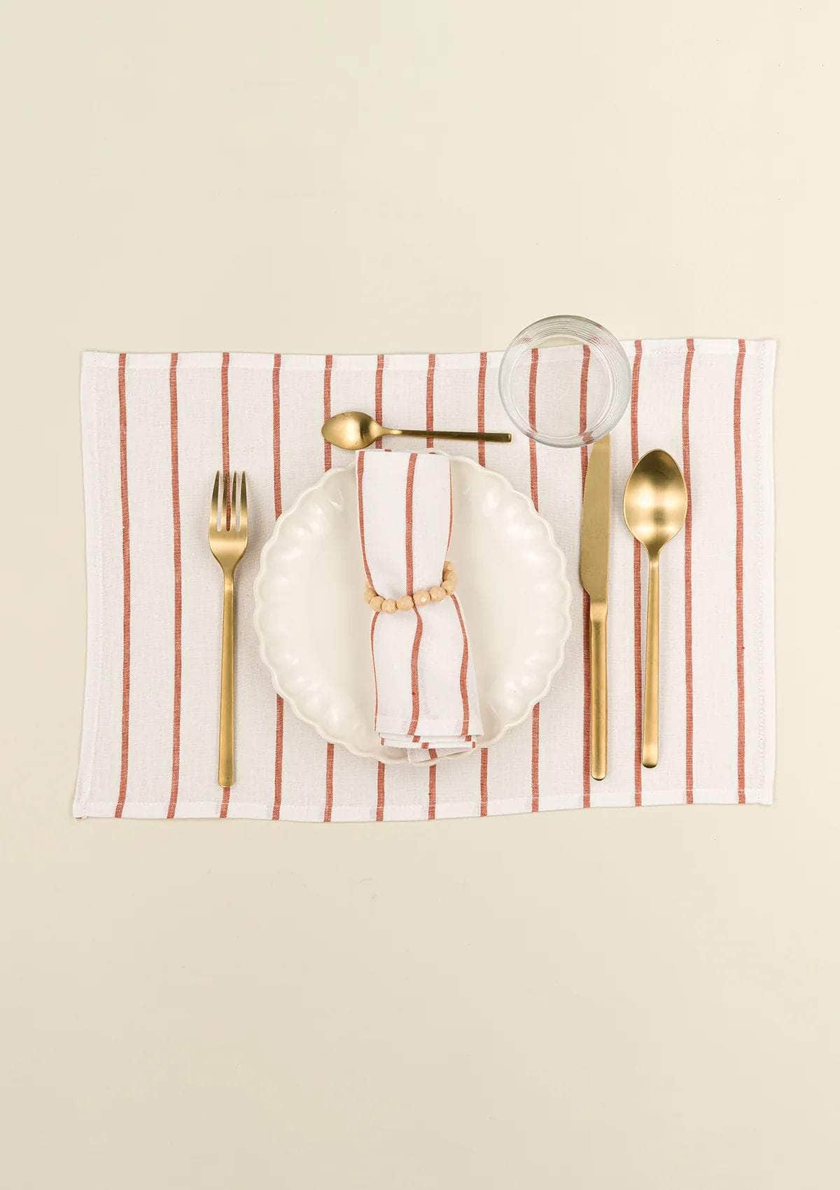 The Orange & White Stripes Linen Napkins (Set of 2)