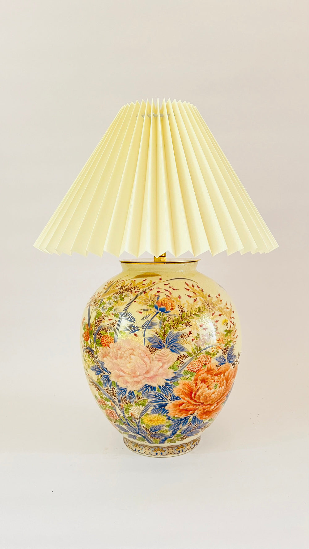 Antique Japanese Flower Lamp