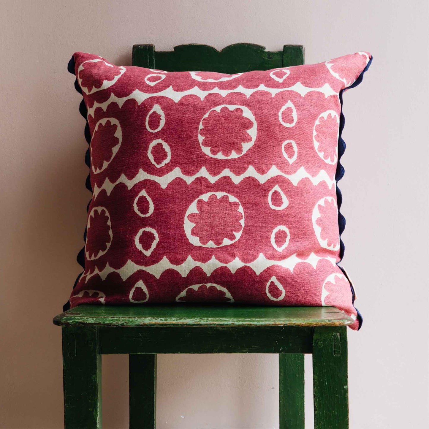 Osborne Red Oversized Square Cushion