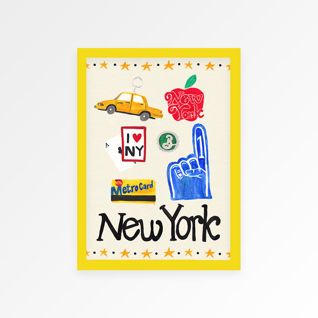 New York Travel Trinket Hand Painted Print