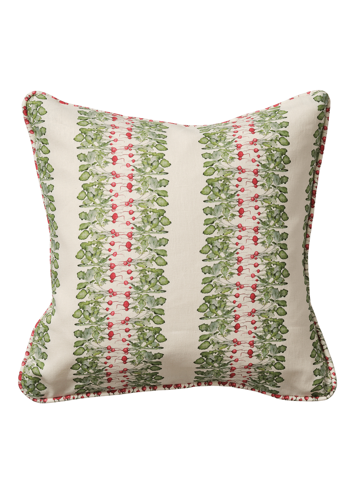 Square Radish Stripe (Med) Cushion with Piping