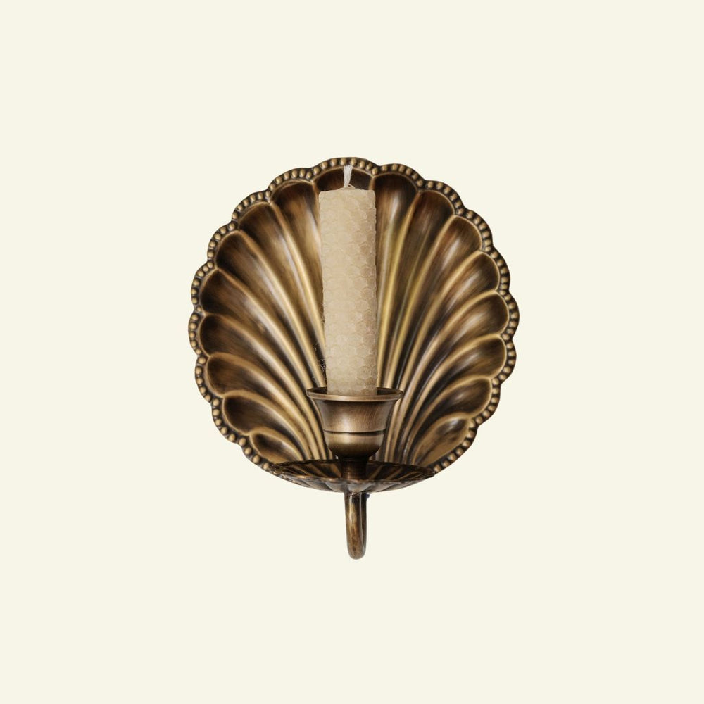 Shell Brass Wall Sconce Single (Antique)