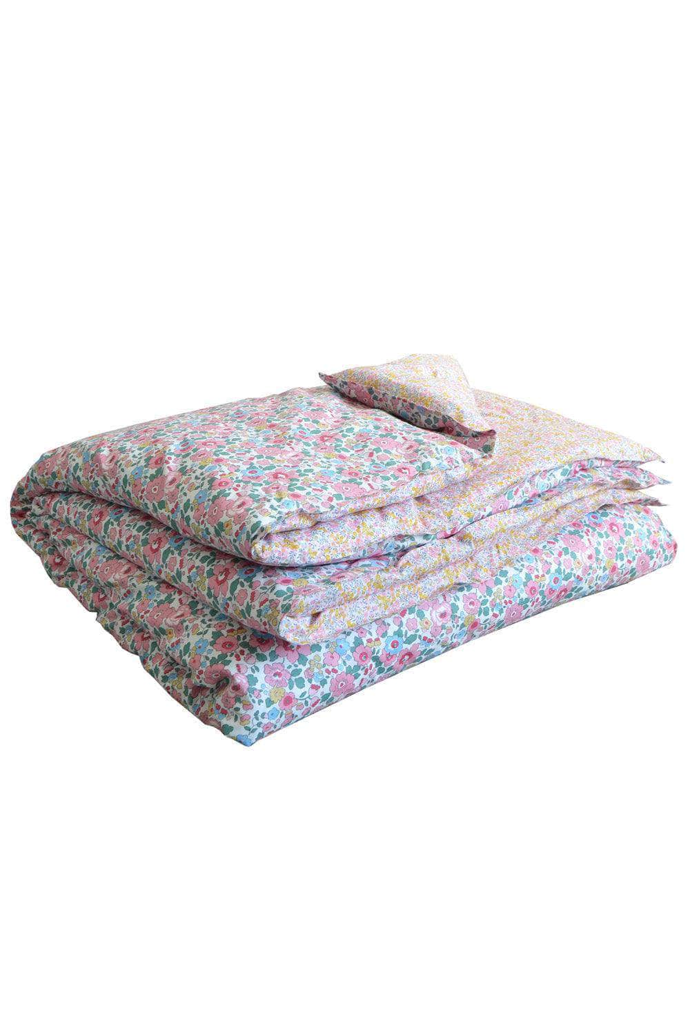 Reversible Heirloom Quilt Made With Liberty Fabric Betsy Candy Floss & Wiltshire Bud Pink