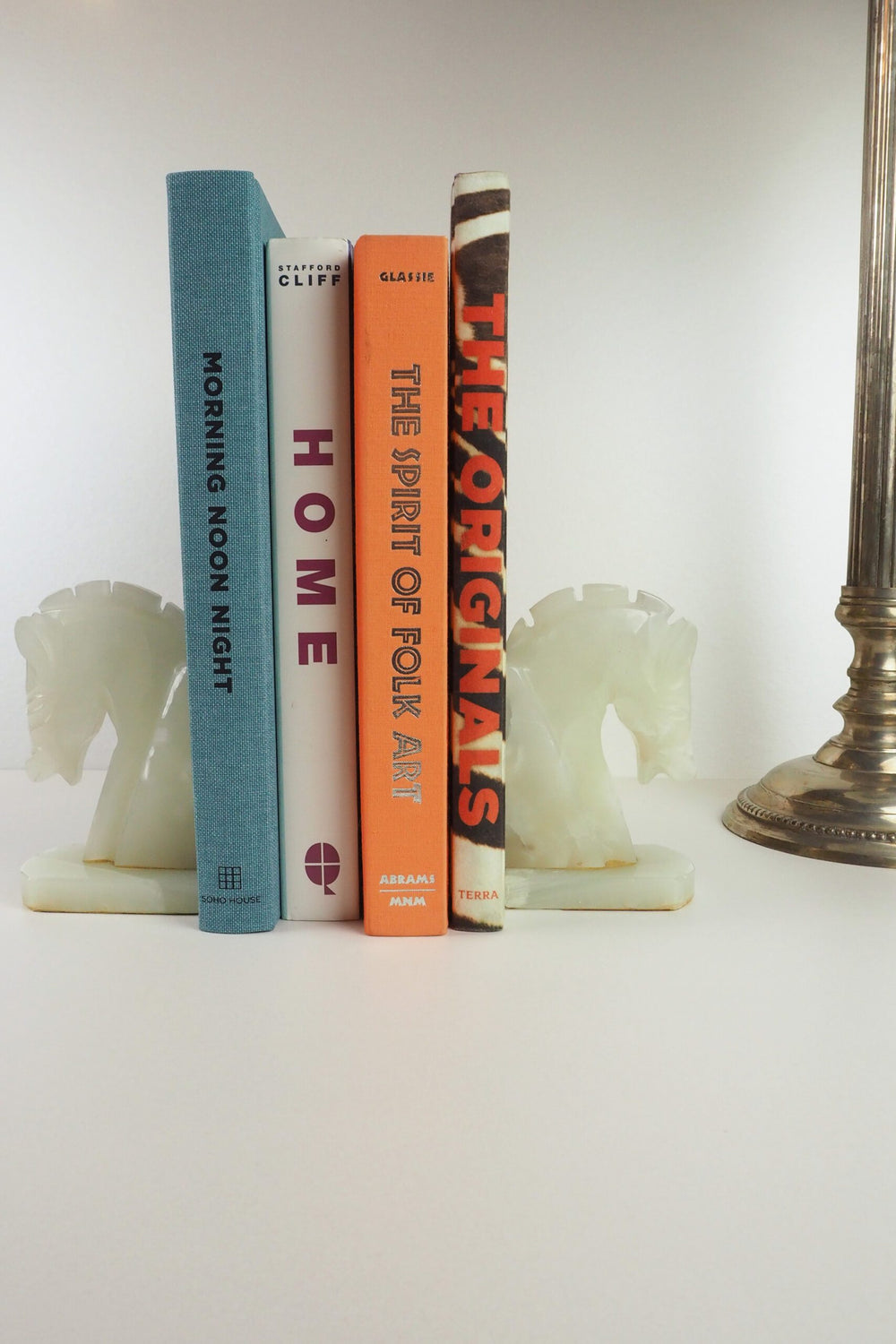 Vintage Onyx Horse Bookends