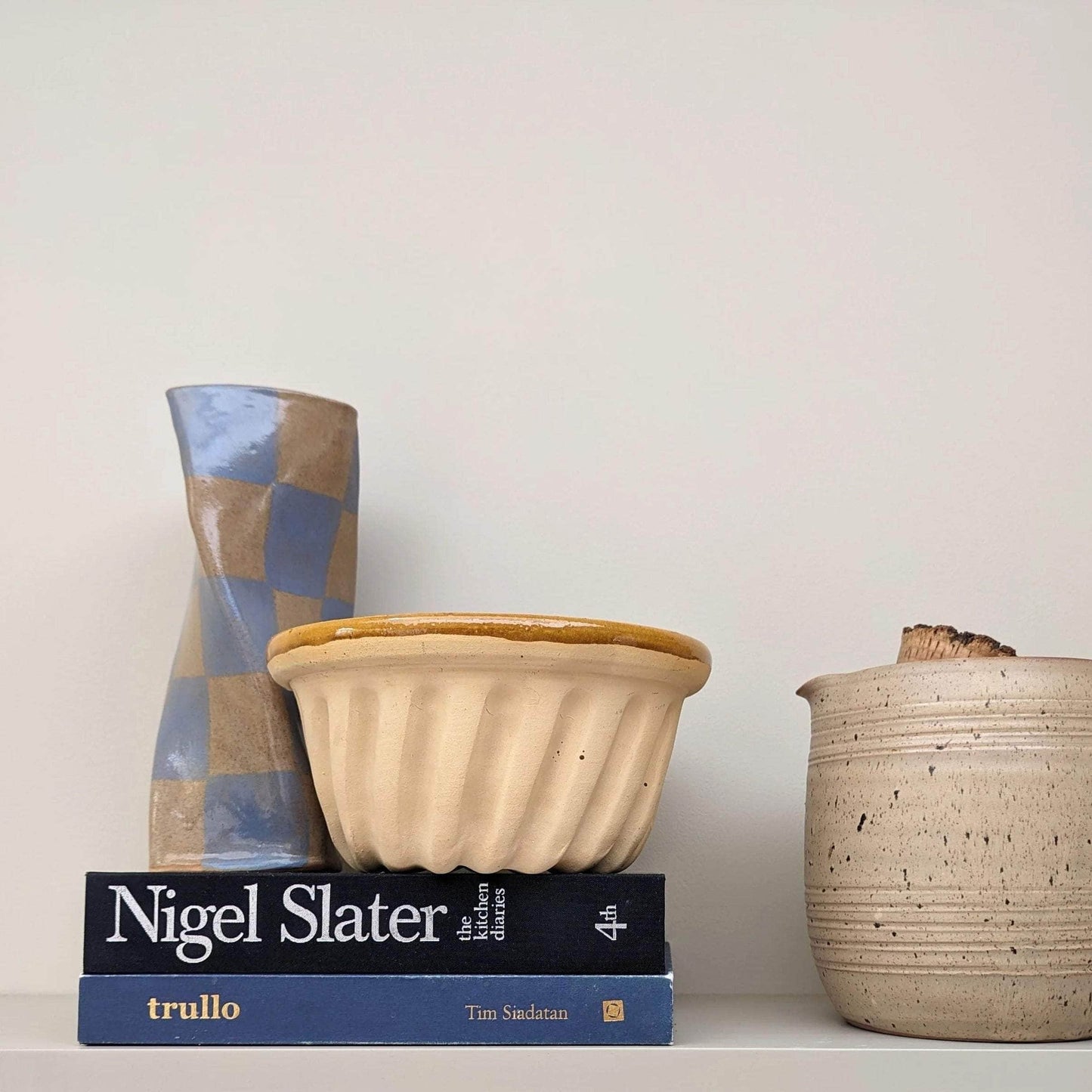 Baby Blue Check Twist Vase