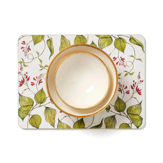 Set of Four Vegetable Leaves Placemats