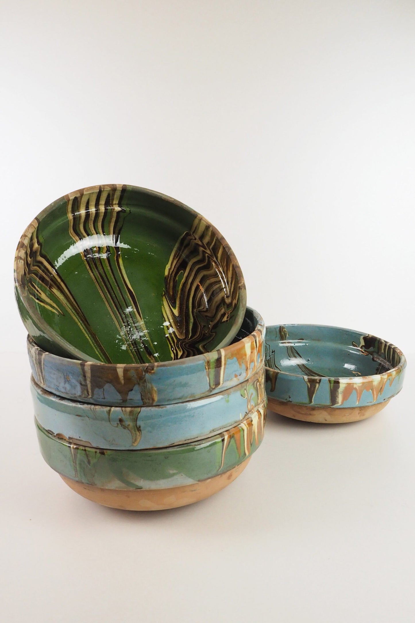 Blue Marbled Large Bowl