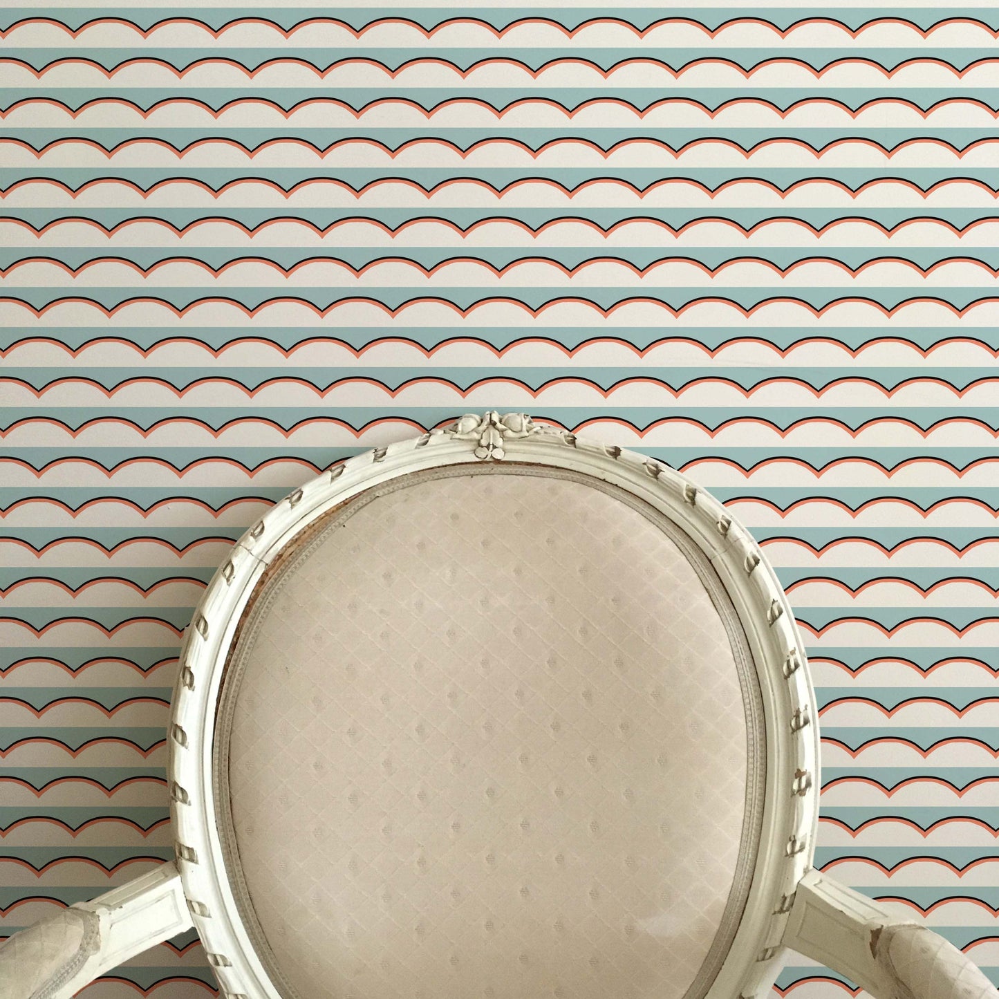 Scallops Wallpaper - Light Blue