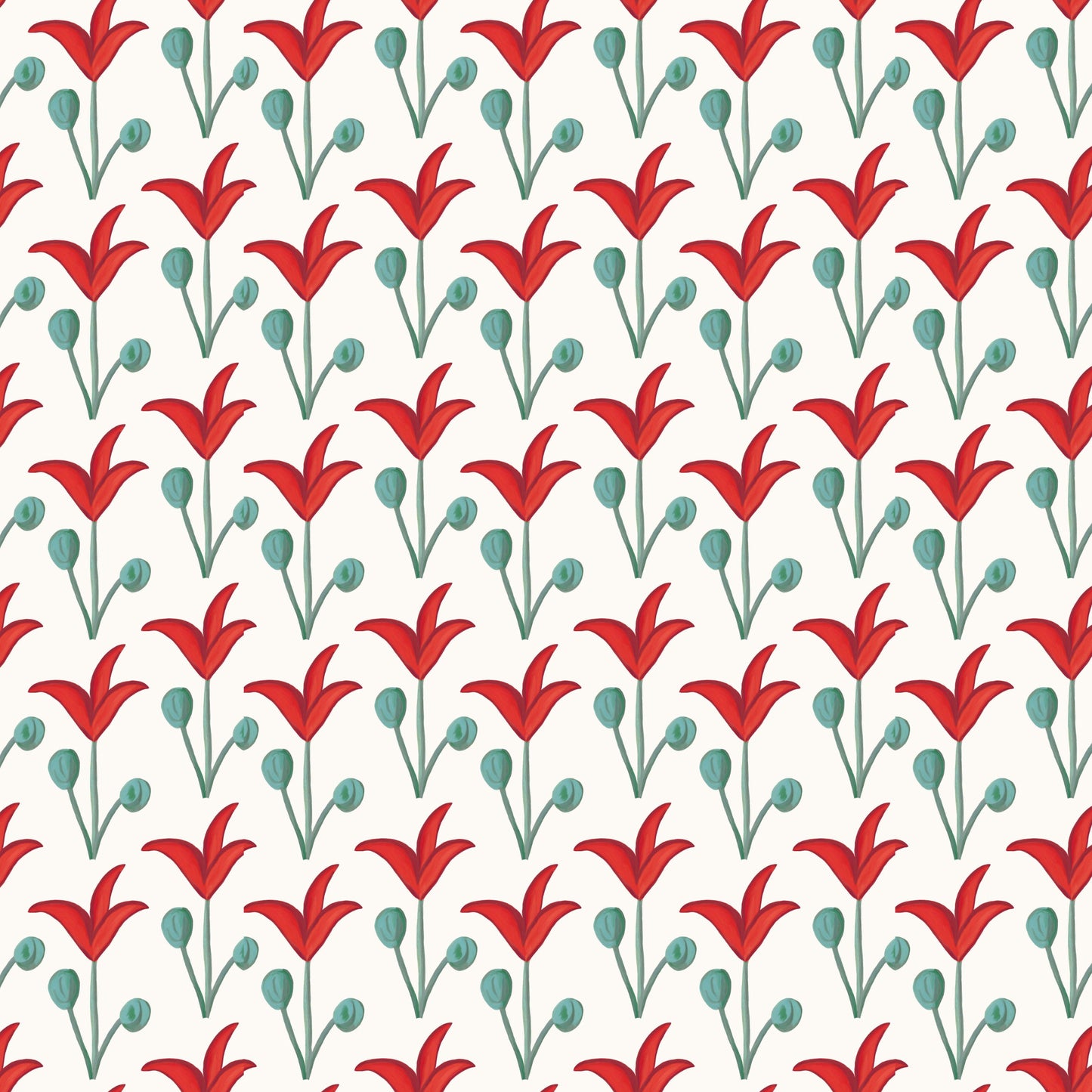 Spring Rhythm Wallpaper - Red