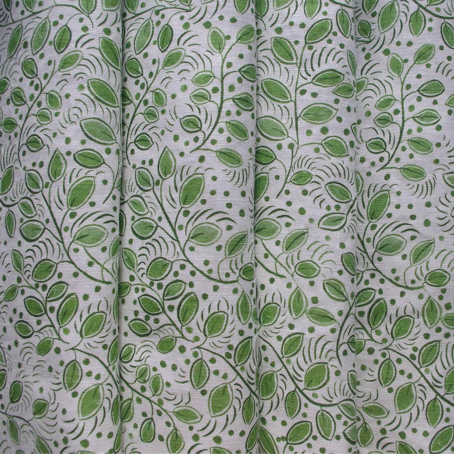 Printed Little Leaves Fabric - Green