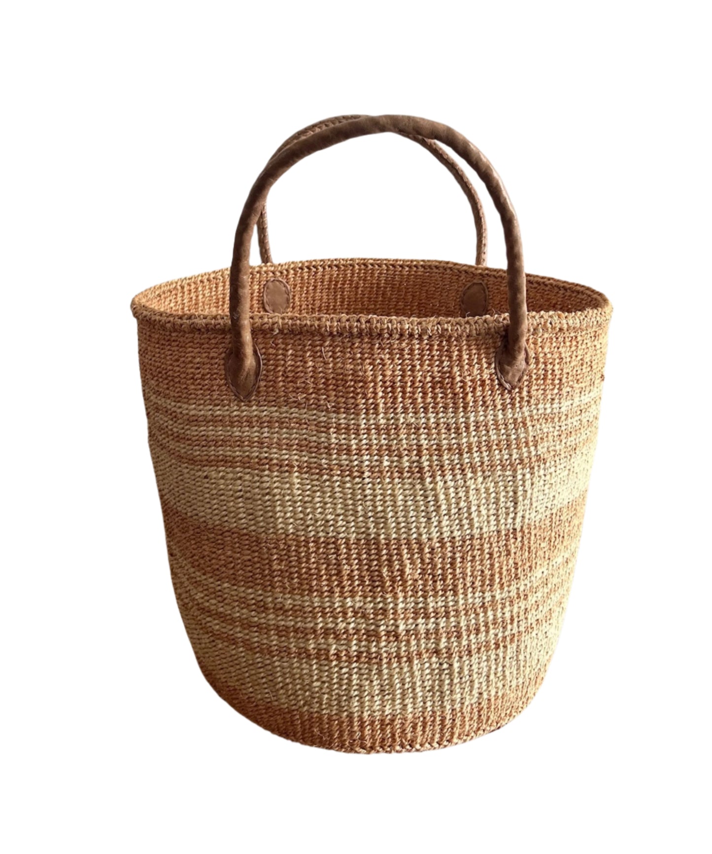 Light Peach Sisal Storage Basket