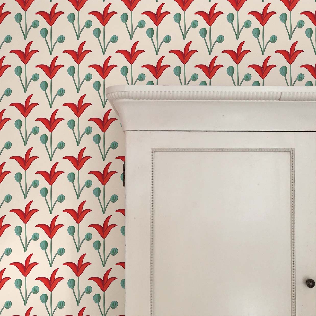 Spring Rhythm Wallpaper - Red