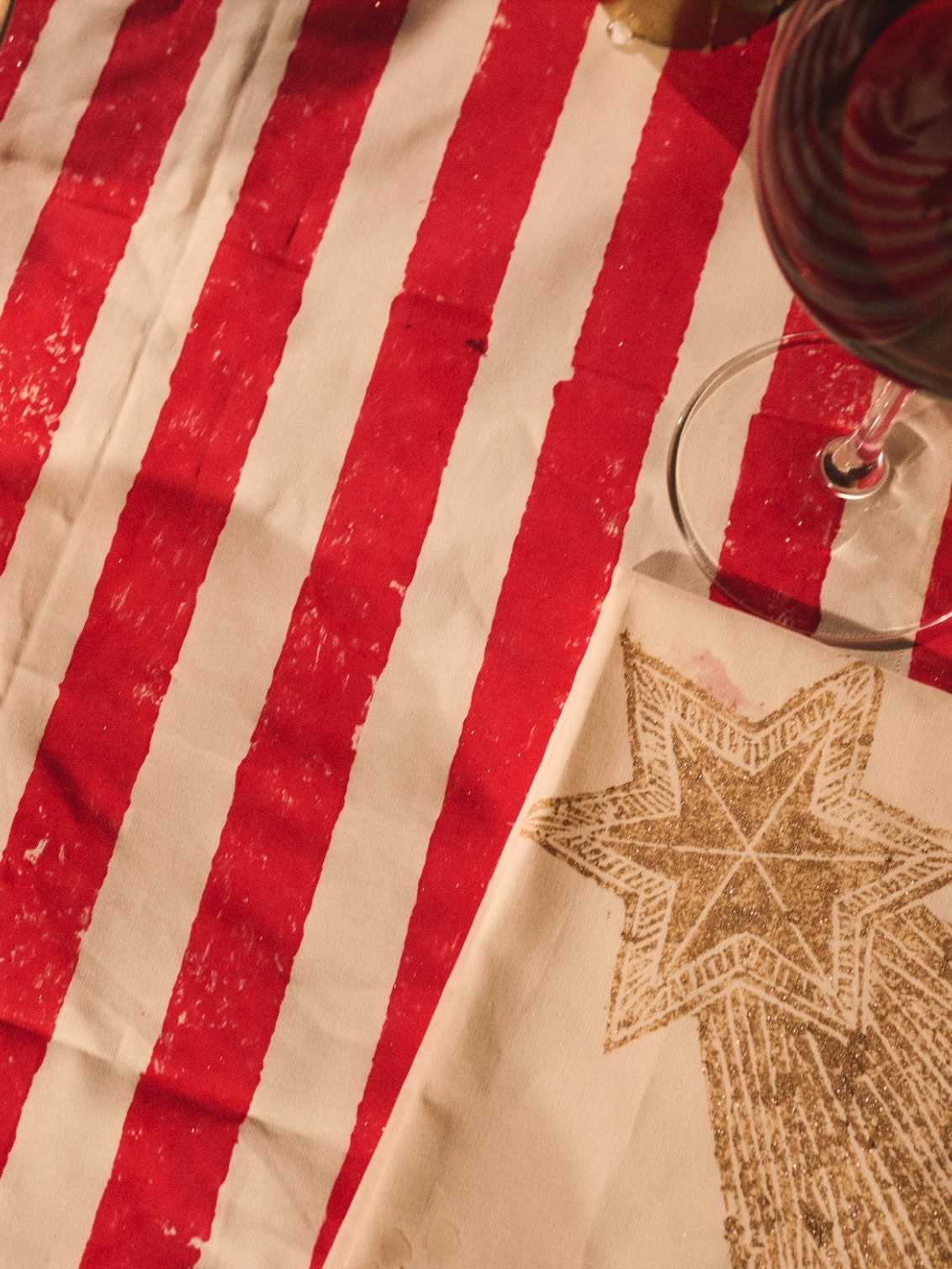 Christmas Red Stripe Tablecloth