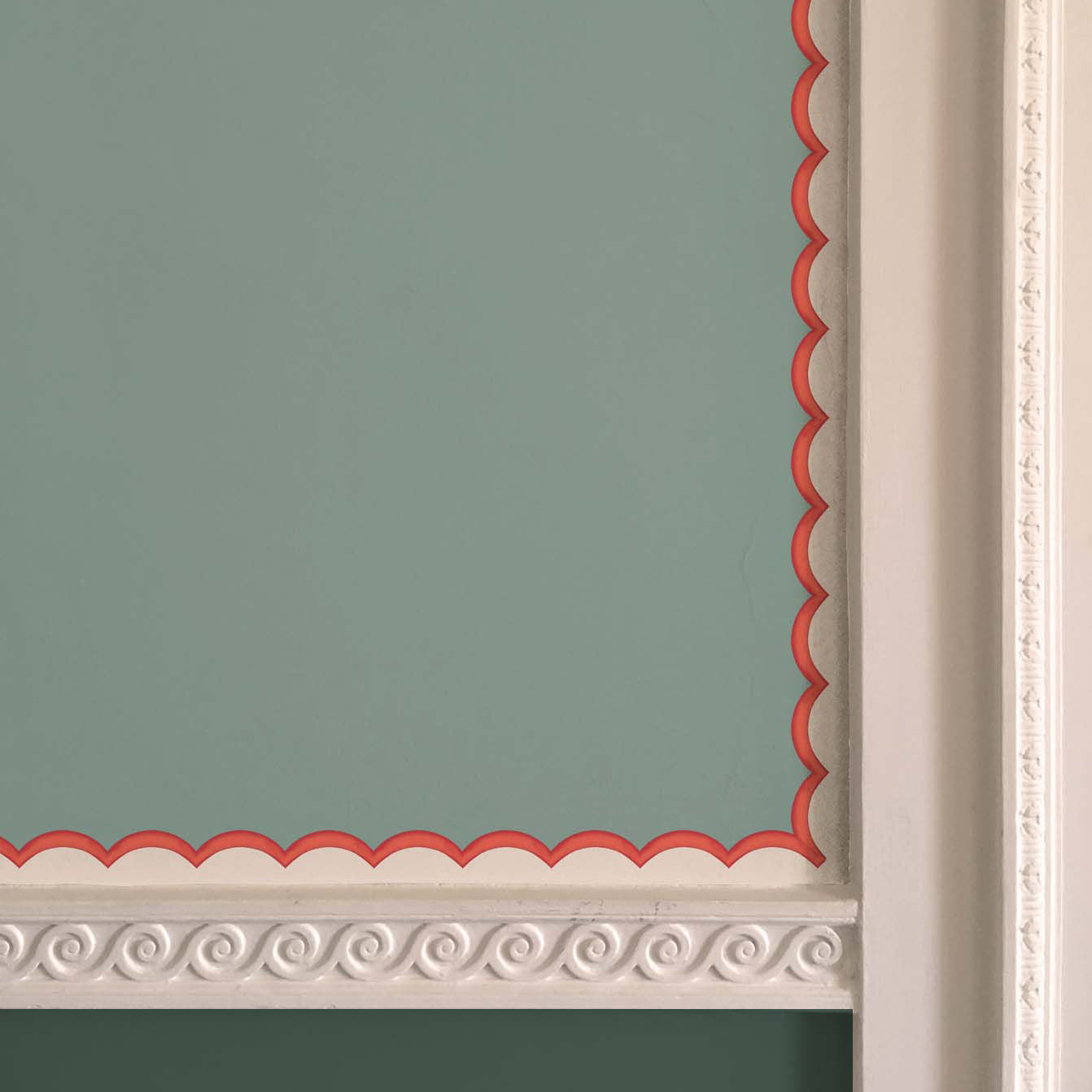 Scalloped Wallpaper Border - Coral