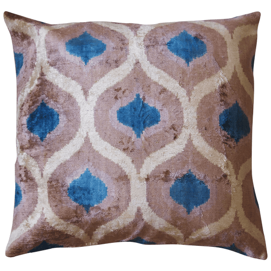 Silk Velvet Cushion - Brown