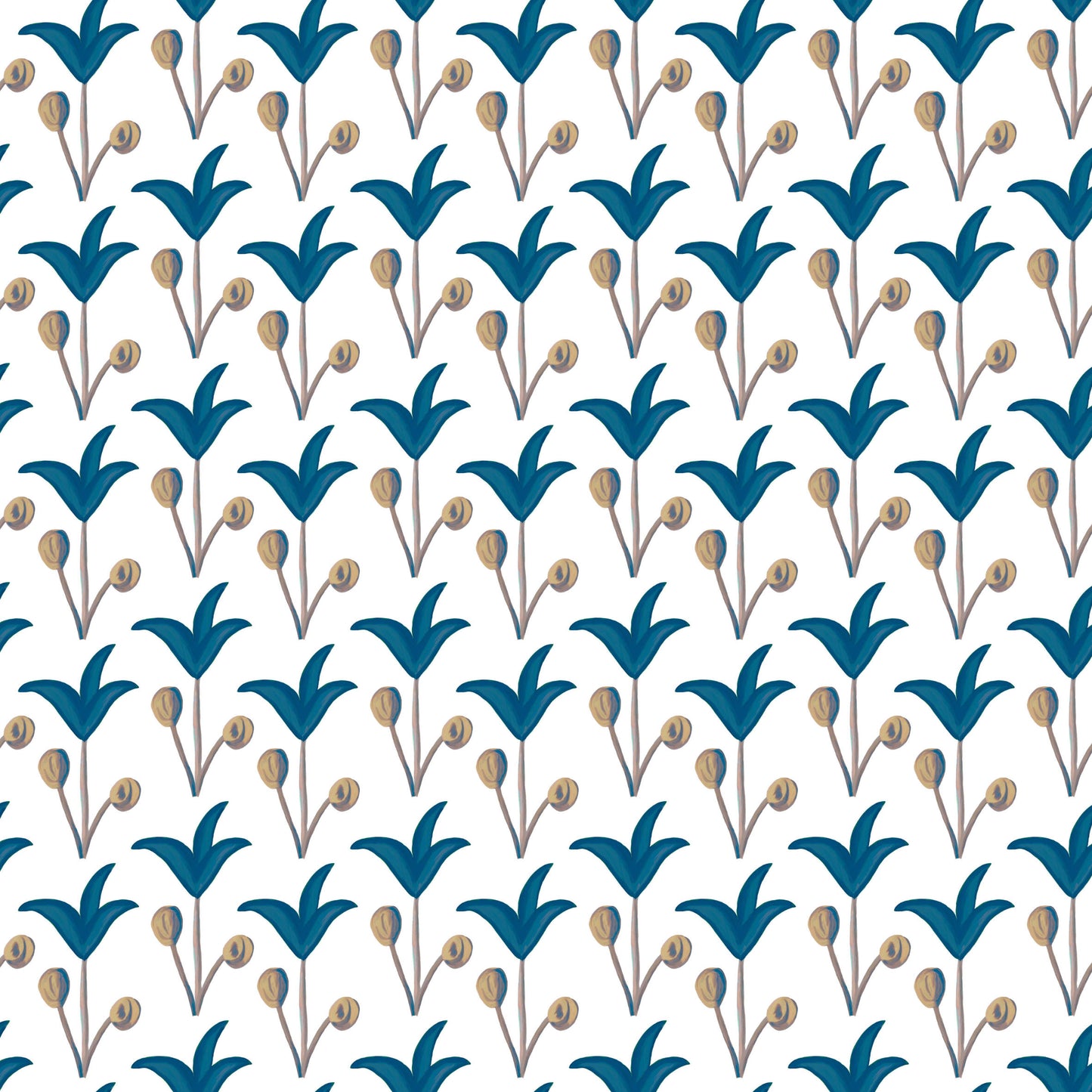 Spring Rhythm Wallpaper - Blue