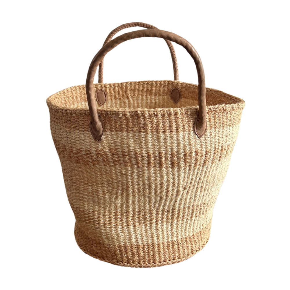 Beige & Natural Sisal Storage Basket