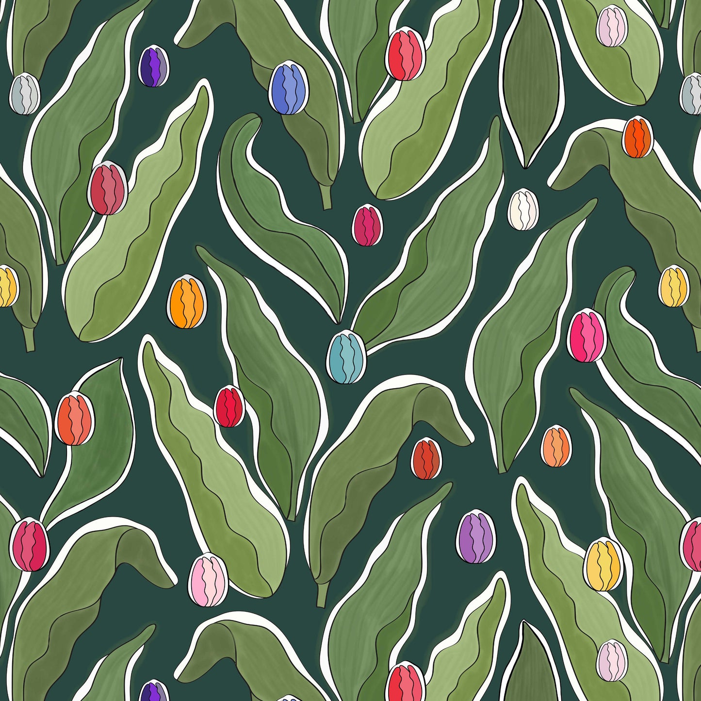 Tulips Festival Wallpaper - Green
