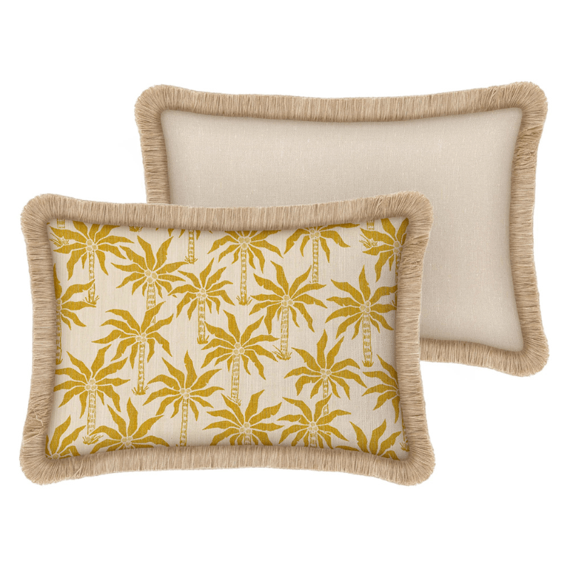 Cushion Laura Mustard & Ecru (50x30cm)