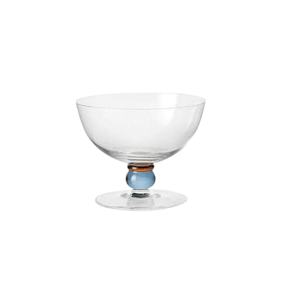 Noam Champagne Glass with Blue Bead