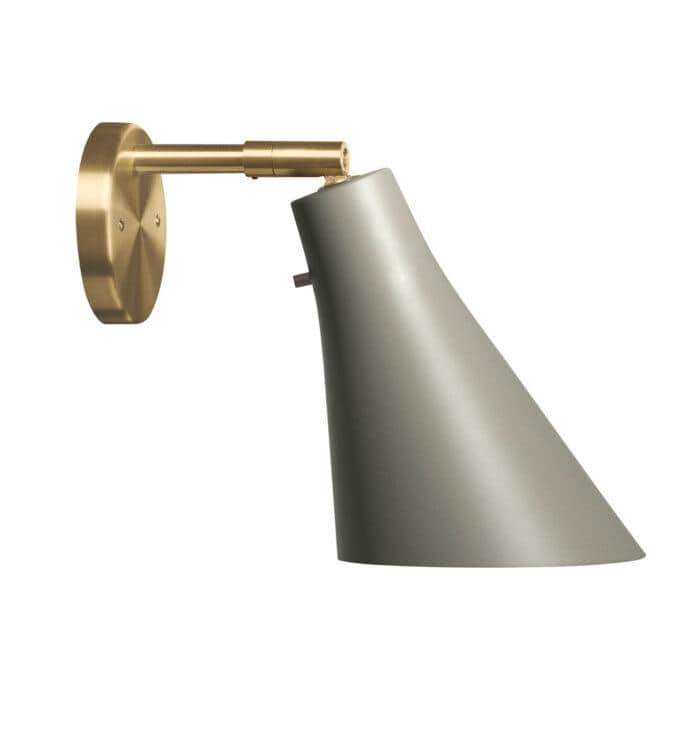 Miller Wall Lamp silk grey brass