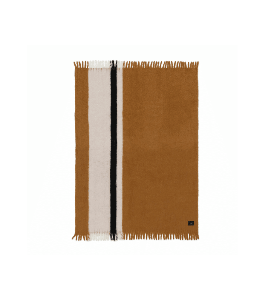 Viso Mohair Blanket Camel, Black and White