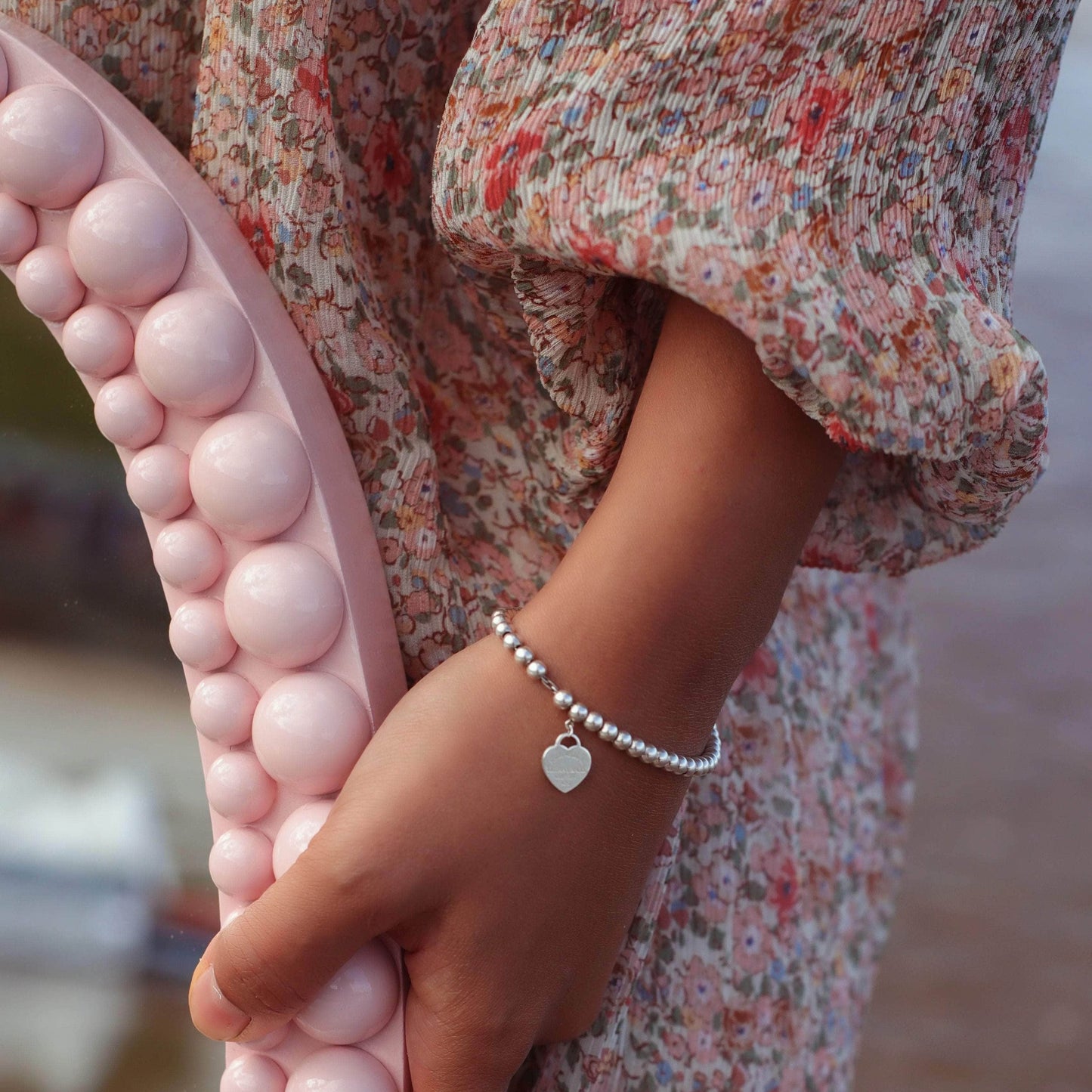 Painted Lacquered Oval Bobbin Mirror