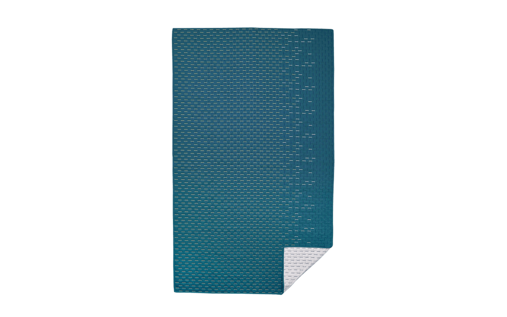 Modern Kantha Quilted Blanket - Teal