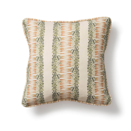 Square Carrot Stripe (Med) Cushion with Piping