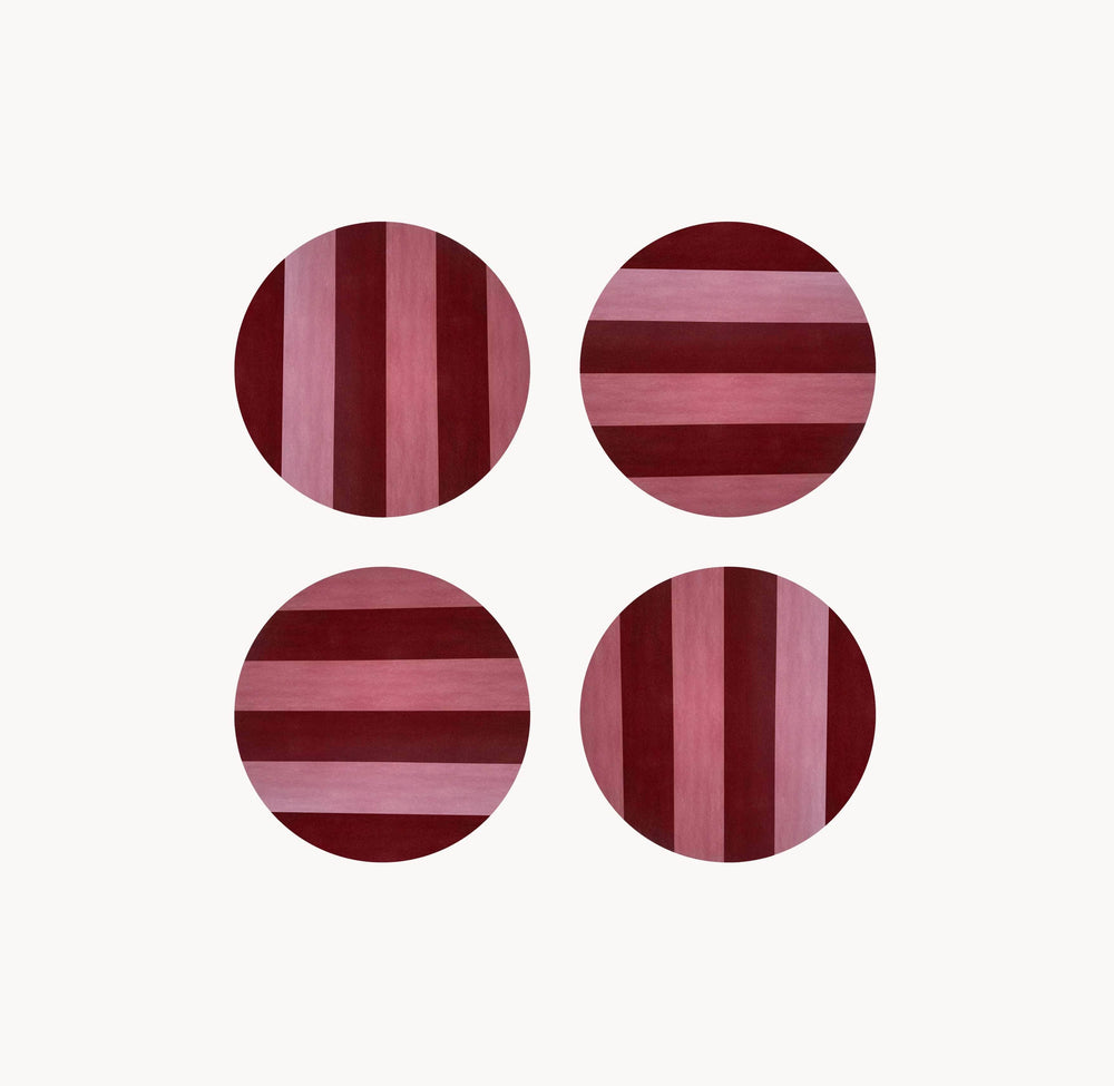 Rouge & Blush Stripe Coasters | Set of 4